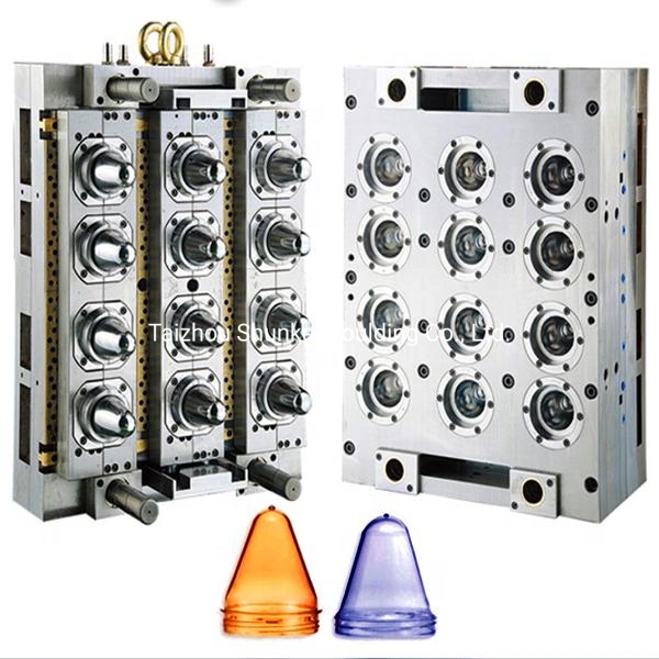 4 Cavity 6 Cavity 12 Cavity Jar Pet Preform Mold Hot Runner Valve Pin Gate Preform Mold Plastic Injection Mold Customized